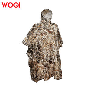 Imperméable camouflage Woqi avec capuche, poncho imperméable, softshell unisexe adulte, vêtements de chasse, pêche, randonnée, camping - Product Image 4