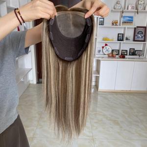 High Quality Mono Base <b>Topper</b> Natural Scalp PU Front Breathable Virgin Clips <b>Women</b> - Product Image 5