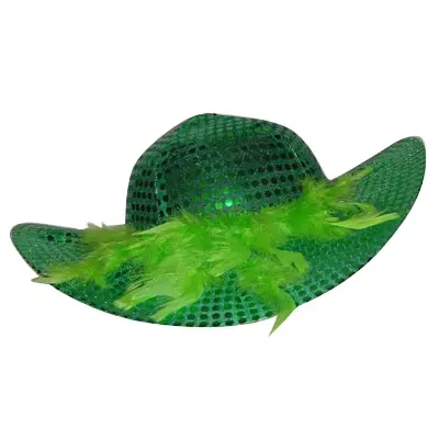 Penjualan langsung dari pabrik murah grosir elegan payet Top pesta karnaval topi dengan bulu