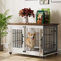 Cages et niches pour animaux de compagnie – Cages en bois pour petits chiens, pliables, à double porte métallique, anti-mastication, durables, écologiques, pour usage intérieur – Vente chaude