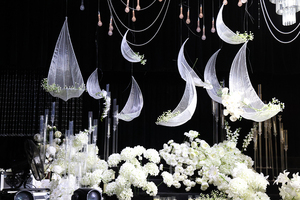 Wedding Prop sắp xếp xếp xếp li lưới và cánh hoa cho đám cưới ngoài trời và tiệc sinh nhật Hoa trần trang trí - Product Image 5