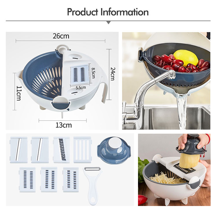 Plastic Sink Drain Basket Multifunctional Vegetable Cutter Gray White