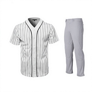 Conjunto de Uniforme de Béisbol Personalizado con Franjas Sublimadas, Jersey y Pantalones Transpirables de Malla 100% Poliéster que Absorben la Humedad para Equipo - Product Image 1