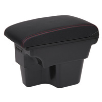 Accoudoir central en cuir rouge de haute qualité, boîte de rangement interface USB, style de voiture, accoudoir intérieur en cuir