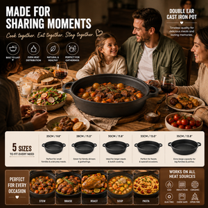 Poêle Wok <span class=keywords><strong>en</strong></span> <span class=keywords><strong>Fonte</strong></span> Épaisse Non Revêtue, Plat et Résistante à la Chaleur, Idéale pour la Cuisson <span class=keywords><strong>au</strong></span> <span class=keywords><strong>Four</strong></span> – Meilleure Vente - Product Image 5