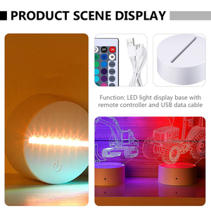 قاعدة إضاءة LED، مصباح ليلي، قاعدة عرض مضيئة بـ 7 أو 16 لونًا مع جهاز تحكم عن بعد، مصباح متغير الألوان، مصباح ليلي ثلاثي الأبعاد، قاعدة عرض لمصباح LED - Product Image 4
