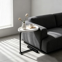 Table basse pliable en fer de luxe léger, table d'angle simple, table d'appoint mobile pour salon, chambre, hôtel, gîte, petit espace