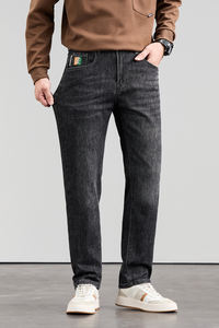 جينز رجالي بقصة ضيقة من الجينز المتوسط مريح ومتين وعصري وغير رسمي ملابس الشارع بنمط مستقيم شتوي متوسط مغسول - Product Image 6