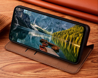 Housse en cuir véritable pour Redmi Note 12 Pro + Redmi Note 12 Turbo Crazy Horse Style avec étui pour téléphone portable Electroplate