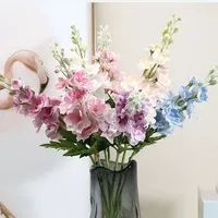 Bunga Delphinium Buatan Sentuhan Realistis yang Melembapkan, Dekorasi Pesta Pernikahan, Dekorasi Rumah Mewah, Bunga Palsu Hyacinth