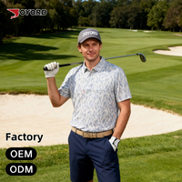 Kaos Polo Golf Cepat Kering dengan Kain Anti Statis untuk Pemain Golf Pria, Custom Sublimasi OEM dalam Jumlah Besar