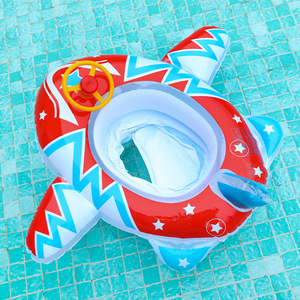 Siège flottant gonflable de sécurité pour bébé et tout-petit avec volant pour piscine et jeux aquatiques, design dessin animé 93x78cm - Product Image 3