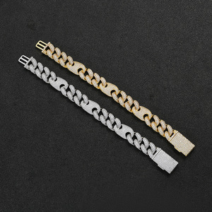 Pulsera Cubana de 16 mm con Cabeza de Botón, Cadena Cubana Estilo Nariz de Cerdo Hip Hop - Product Image 2