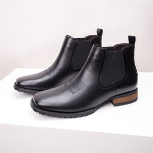 Botas <span class=keywords><strong>Chelsea</strong></span> para Hombre, Clásicas, de Cuero Genuino, Punta Redonda, Banda Elástica, Tendencia de Moda, Suela de Goma, Forro de Piel de Cerdo - Product Image 6
