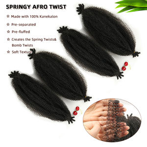 Julianna 16 24 28 Pouces Expression Pré-Gonflée Poppin Twist Ressort <span class=keywords><strong>Afro</strong></span> Twist Cheveux à Tresser au Crochet <span class=keywords><strong>Afro</strong></span> Spring Twist - Product Image 4