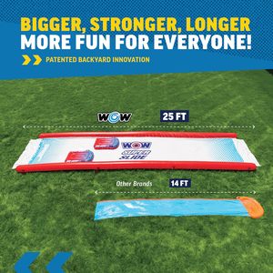 Toboggan aquatique de 25 pieds avec arroseur et 2 méga-sleddes pour les courses de enfants dans la cour - Product Image 5