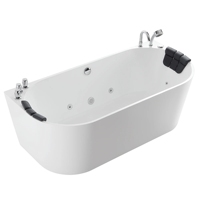 Baignoire balnéo ovale autoportante en acrylique pour intérieur, avec jets d'eau, idéale pour les spas d'angle