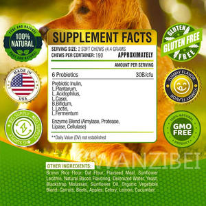 WANZIBEI-सभी-प्राकृतिक उन्नत कुत्ते प्रोबायोटिक्स Chews के साथ कुत्तों के लिए Prebiotics और कद्दू सामयिक दस्त और आंत्र समर्थन - Product Image 5