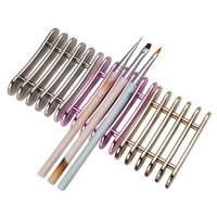 Offre Spéciale 3 couleurs en plastique porte-brosse à ongles manucure Salon outils avec Gel vernis stylo brosse support ongles