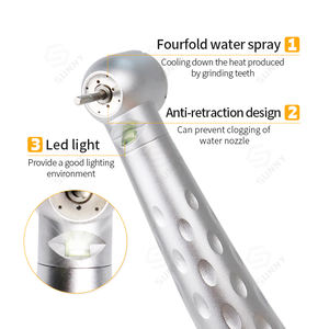 Turbina dental de alta velocidad con LED y botón pulsador, de 4 y 2 orificios, para clínica dental - Product Image 2