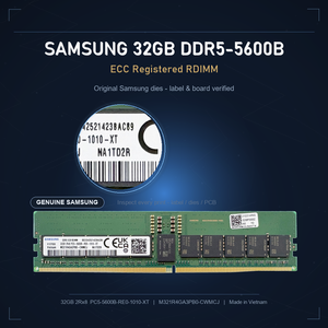 Mémoire serveur 32 Go DDR5-5600 ECC RDIMM 2Rx8, originale, jamais utilisée, compatible avec HPE, Dell, Supermicro et autres - Product Image 2