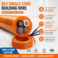 Fil électrique BLV à conducteur en cuivre massif isolé PVC, monoconducteur, 450/750V, 2,5-240mm², pour câblage de bâtiments et de maisons
