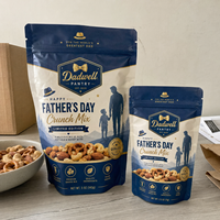 Sacs d'emballage Doypack refermables personnalisés à impression sur mesure de qualité alimentaire, édition limitée, pour mélange de snacks de la Fête des Pères, pochette verticale