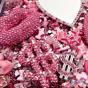 Breloques de luxe en vrac pour coques de téléphone DIY, breloques de créateur en forme de cœur avec nœud rose et strass, pour coques décoratives - Product Image 6