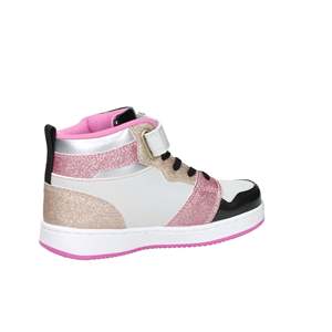 Sneakers Lelli Kelly Bianco Nero per Bambine e Ragazze, Modello High Top con Glitter e Design Rosa - Product Image 5