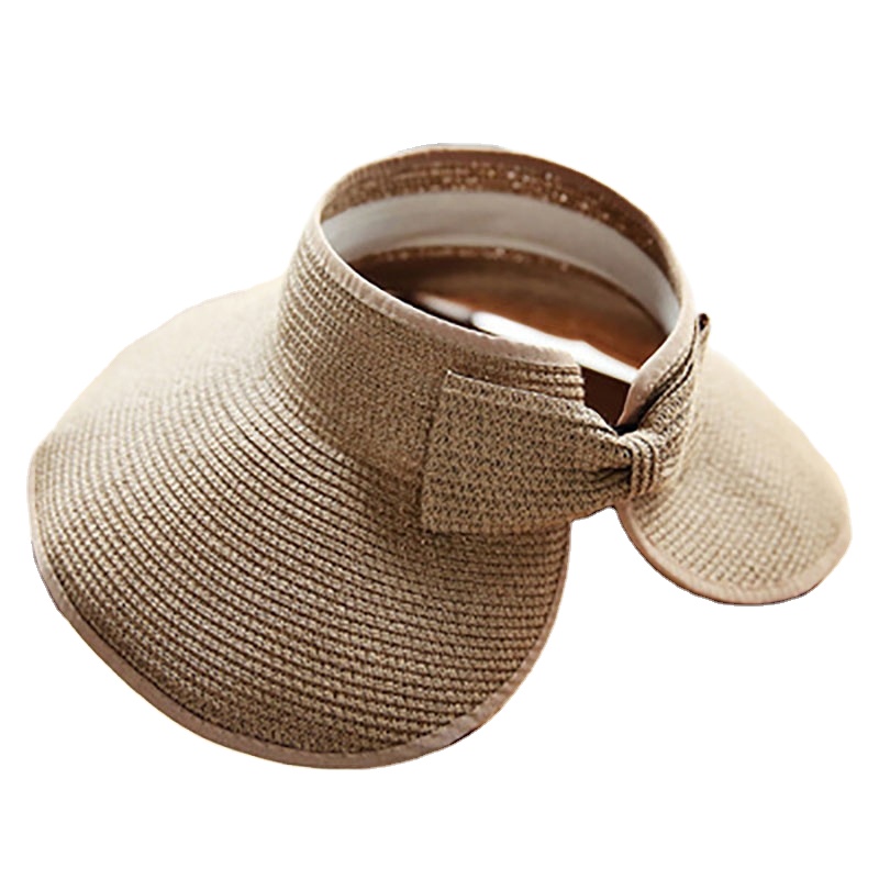 New Women Summer Visors Hat Foldable elegant Sun Hat Wide Large Brim Beach Straw chapeau femme Beach UV Protection hatwear