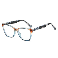 Tendance de la mode mélange des lunettes cadre anti-lumière bleue miroir de lumière plat plein cadre avec plaque de pied à ressort