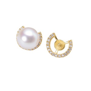 Accessoires en argent S925 pour la création de bijoux, plateau vide avec perles rondes de 7-8 mm, 20550, boucles d'oreilles à clous tendance - Product Image 3