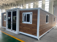 Maison Modulaire Pliable de Bureau Mobile, Maison Extensible de Luxe Préfabriquée à Double Aile, Conteneur Maison Pliante 20ft 40ft