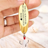 Cadeau de pêche personnalisé : Leurre de pêche vierge en métal gravé, souvenir pour papa, mari, grand-père, pêcheur retraité