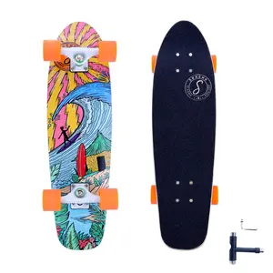 Adhésif de cruiser en érable du canada à 7 plis 28x8 pouces, bande adhésive personnalisée pour skateboard avec couche teint