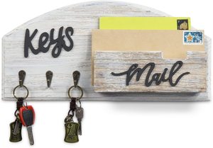 Vendita calda <span class=keywords><strong>in</strong></span> <span class=keywords><strong>legno</strong></span> bianco mensola montata a <span class=keywords><strong>parete</strong></span> per posta organizzatore portachiavi - Product Image 5
