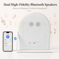 Miroir de Coiffeuse LED Moderne Incurvé 10 Lumières CRI90 Bluetooth Sans Fil Tactile à Intensité Variable Portable OEM ODM