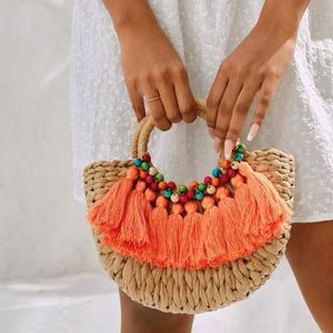 2021 Hot Sale Wholesale Low Price Woven Straw Tote Bag for Beach Use - Product Image 1