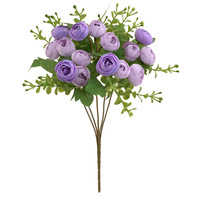 Fleur artificielle fausse fleur artificielle 15 têtes simulation bouquet rose maison mariage décoration collocation