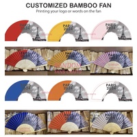 Éventail en papier pliable personnalisé avec logo, style folklorique, publicité, style Japandi, artisanat en bambou, promotions de mariage, souvenir, cadeau