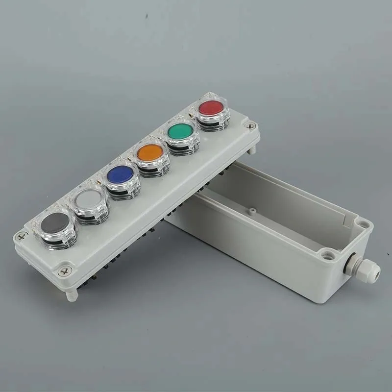 Customized Waterproof 6 Holes ABS Plastic Button Switch Control Box