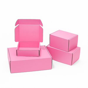 Tùy chỉnh thương hiệu in logo sóng quần áo vận chuyển hộp màu hồng bao bì bưu phẩm gửi thư hộp - Product Image 6