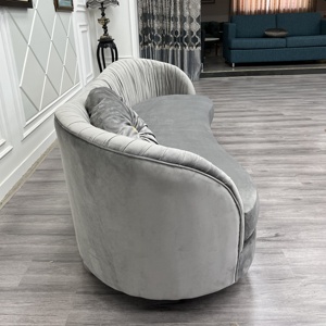 Sofás de Tela, Sofá de Terciopelo en Forma de Corazón, Muebles de Sala de Estar, Conjunto de Sofá Seccional de 3 Plazas - Product Image 6