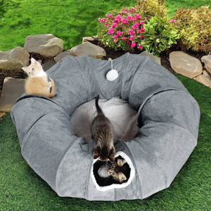 Quattro stagioni generale tubo del gatto letto all'ingrosso gratta e vinci giocattolo pieghevole Tunnel per gatti lunghi letti grigi per animali domestici - Product Image 6