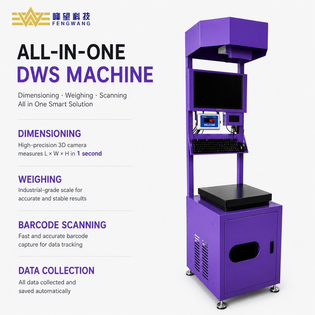 All-in-One Static DWS Parcel Barcode Scanning Weighing and Dimensioning System for E-commerce Logistics