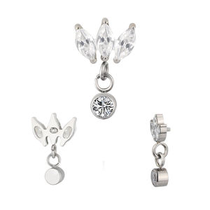 Fábrica Titanio Pendiente Piercing Cuerpo Joyería Roscado Interno Helix Labret Top Con Cuelga - Product Image 4