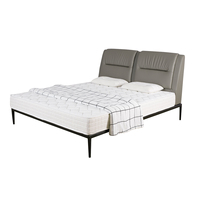 Lit double en cuir multifonctionnel en cuir simple et moderne pour chambre principale