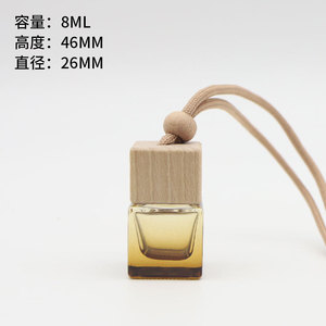 Botella negra de 8ml con estampado y cubierta de madera con recarga de vidrio de encaje negro Perfume de coche vacío botella de moda colgante difusa - Product Image 6