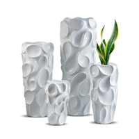 Grands vases décoratifs de 70/90/120 cm, vases de sol hauts, vente en gros, vases cylindriques blancs en fibre de verre, grands vases pour la décoration intérieure