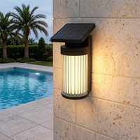 Lampe murale solaire extérieure IP44 1W 2W en acier inoxydable 201 avec diffuseur en verre, étanche, garantie 2 ans